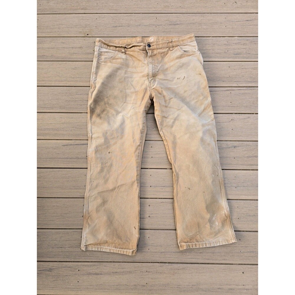 Dickies Men’s 40x30 Beige Carpenter Pants Work Canvas Faded